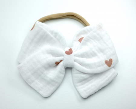 Fundite din muselina - Fundita Lara Pink Hearts