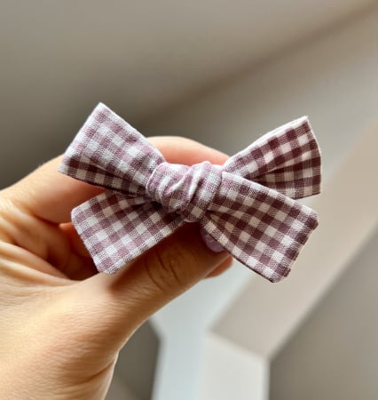 Fundite din bumbac - Fundita Sandra Mini Mauve Cheks