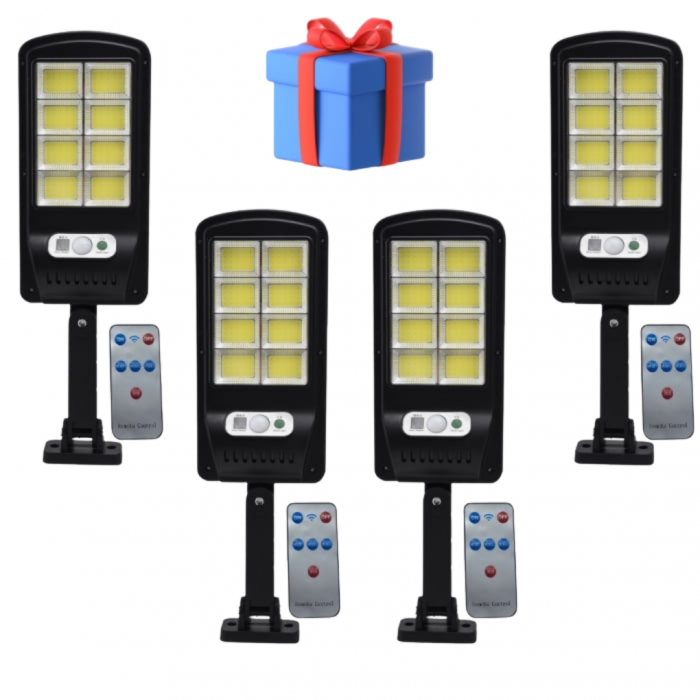 Set 5 Lampi cu Incarcare Solara prin Inductie 160 LED-uri COB, telecomanda + cadou surpriza [1]