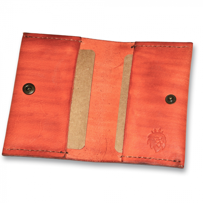 Portcard clasic vertical piele naturala lucrat manual [5]