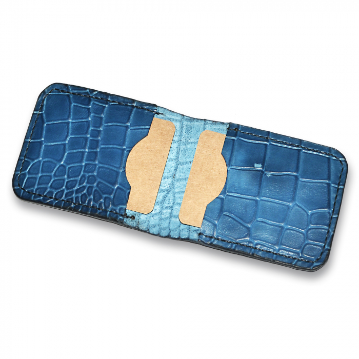 Portcard clasic orizontal piele naturala presaj crocodil lucrat manual [2]
