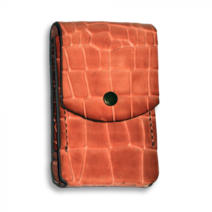 Portcard clasic orizontal piele naturala presaj crocodil lucrat manual inchidere capsa [1]