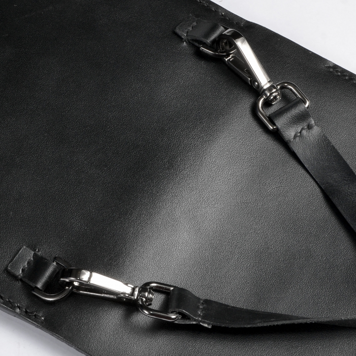 Geanta minimalista piele naturala neagra [3]