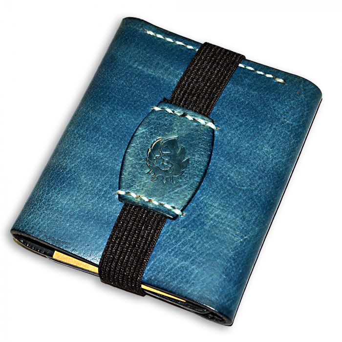Portofel de buzunar trifold piele naturala JEANS [2]