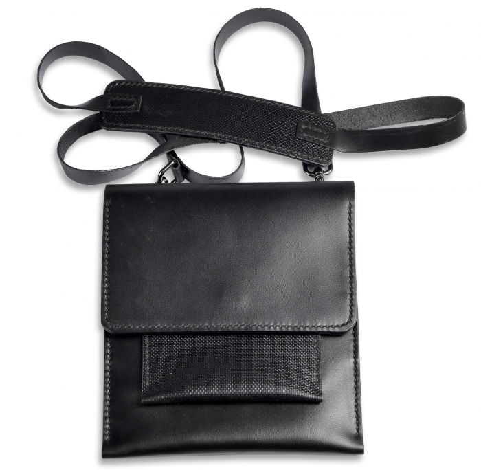 Geanta minimalista piele naturala neagra [1]
