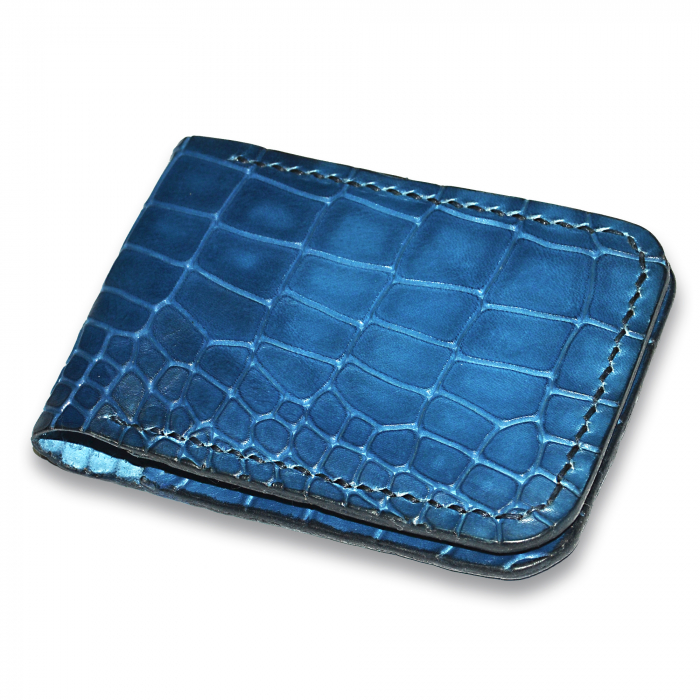 Portcard clasic orizontal piele naturala presaj crocodil lucrat manual [1]
