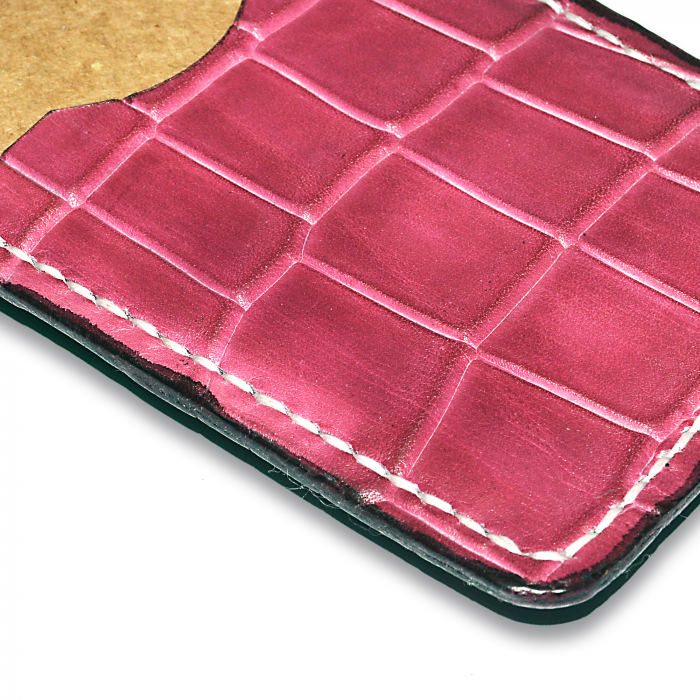 Portcard clasic orizontal piele naturala presaj crocodil lucrat manual [4]