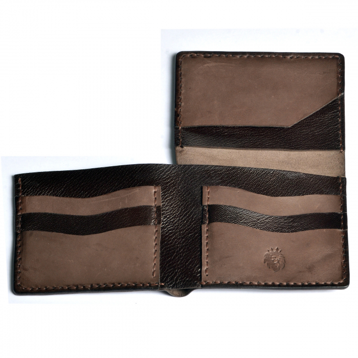 Portofel trifold piele naturala maro-bej [3]