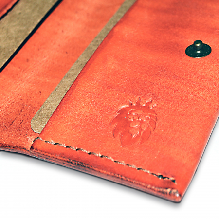 Portcard clasic vertical piele naturala lucrat manual [5]