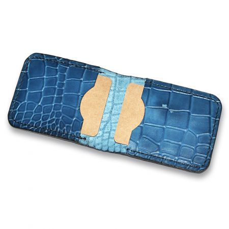Portcard clasic orizontal piele naturala presaj crocodil lucrat manual [1]
