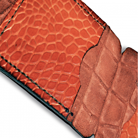 Portcard clasic orizontal piele naturala presaj crocodil lucrat manual inchidere capsa [2]