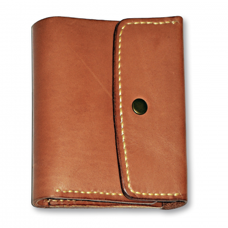 Portofele piele naturala - Portofel trifold maro antichizat lucrat manual