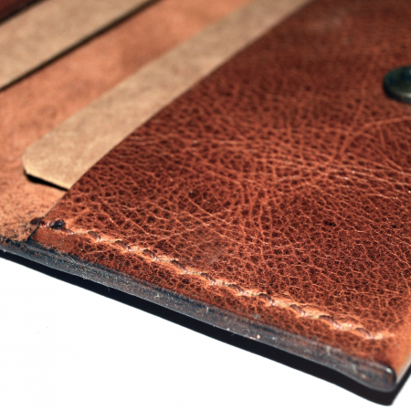 Portcard clasic vertical piele naturala lucrat manual [2]