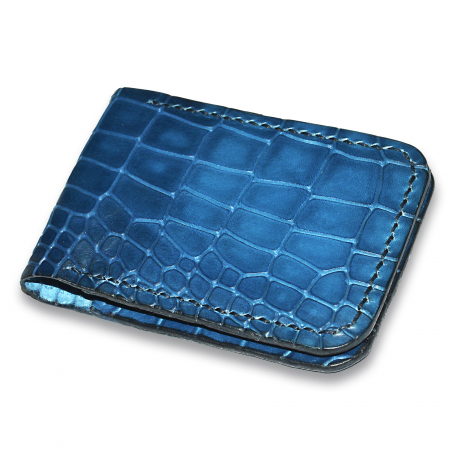 Portofele piele naturala - Portcard clasic orizontal piele naturala presaj crocodil lucrat manual