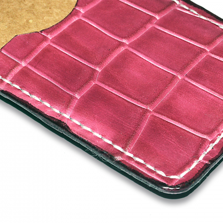 Portcard clasic orizontal piele naturala presaj crocodil lucrat manual [3]
