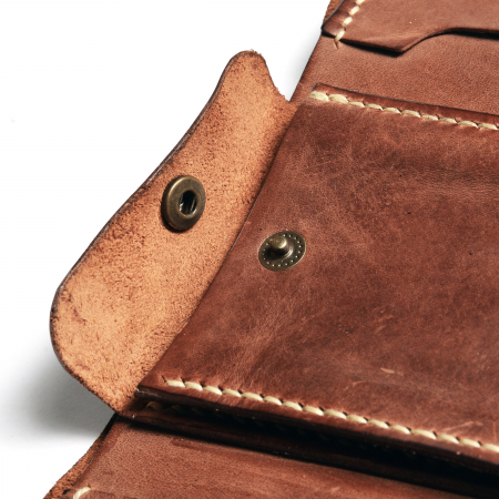 Portofel trifold mini piele naturala maro [5]