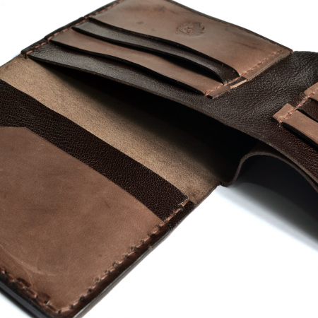 Portofel trifold piele naturala maro-bej [4]