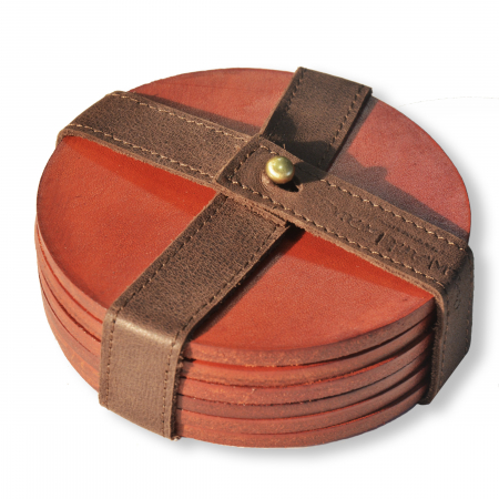 Alte produse piele naturala - Set suporti pahare piele naturala 1