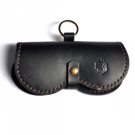 Tocuri ochelari piele naturala - Toc ochelari minimalist piele naturala negru