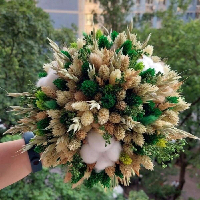 Buchet cununie/nunta, culori alb si verde [2]