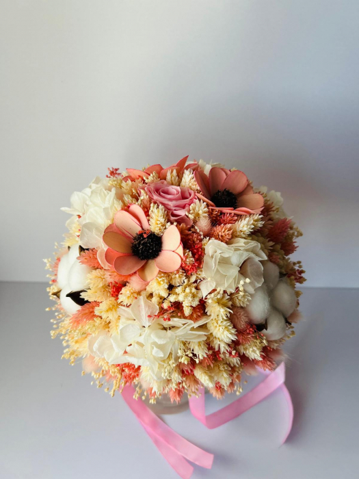 Buchet mireasă/nașă în cromatică alb-roz [5]