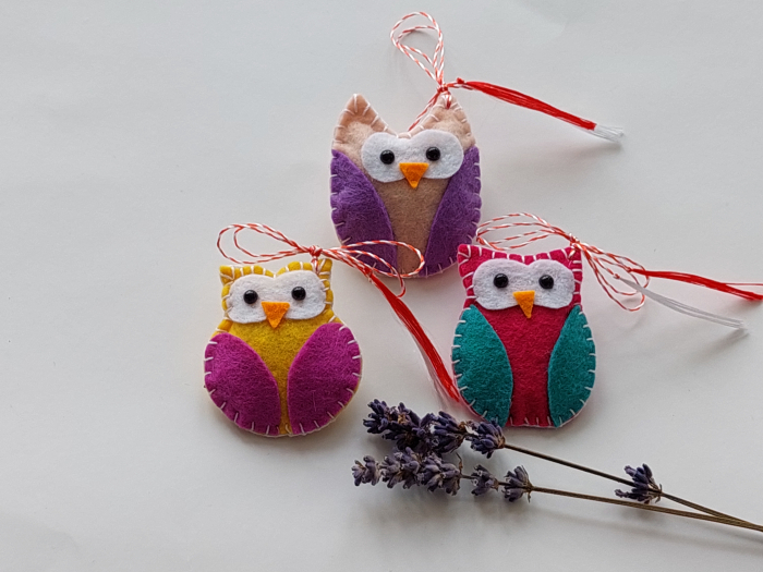 Mărțișor broșă – Bufniță cu lavandă [1]