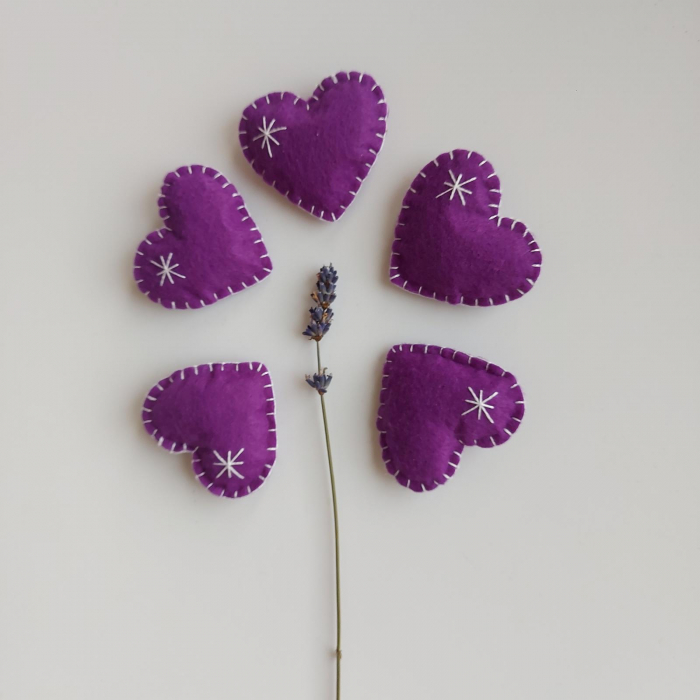 Mărțișor broșă – Inimă cu lavandă [3]