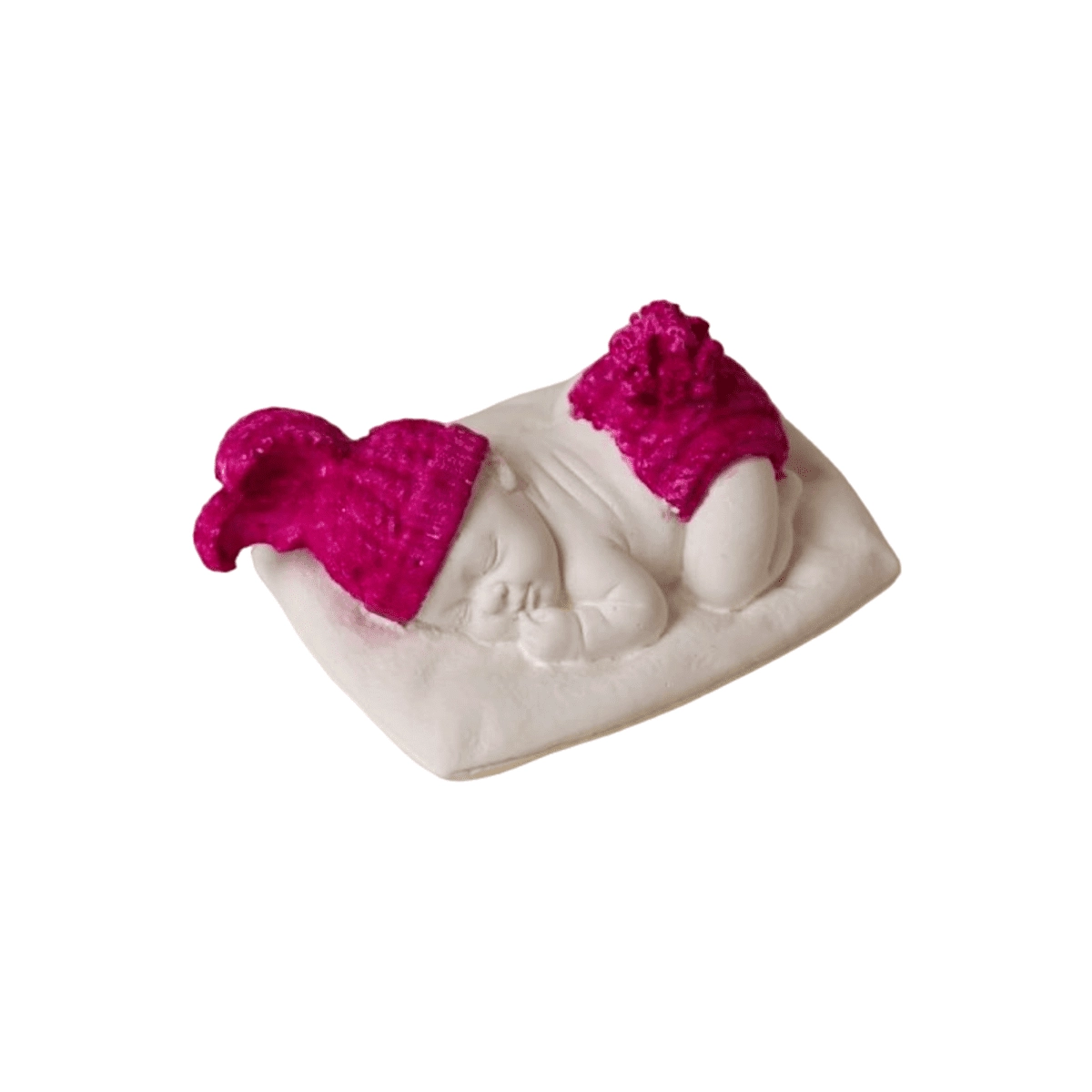 Marturie botez din ceramica parfumata – bebelus colorant magenta [1]