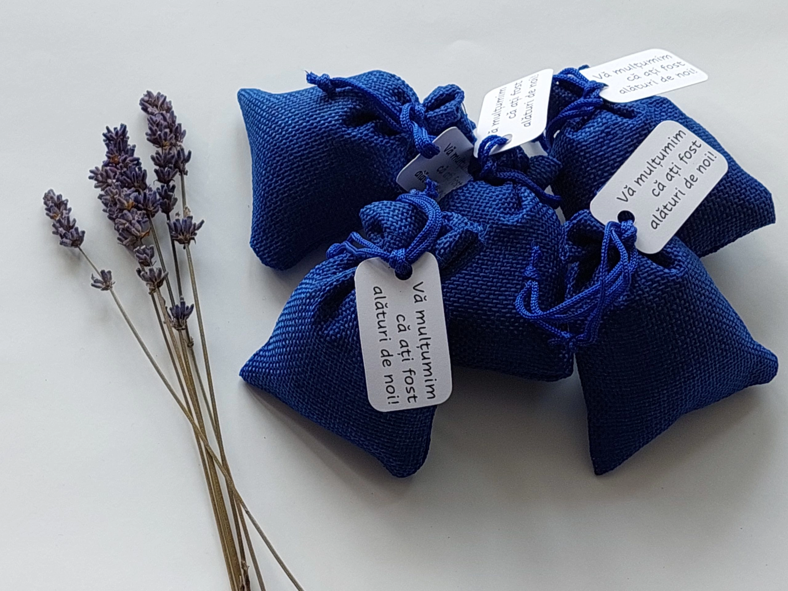Marturie Saculet umplut cu lavanda, Albastru, material iuta [4]