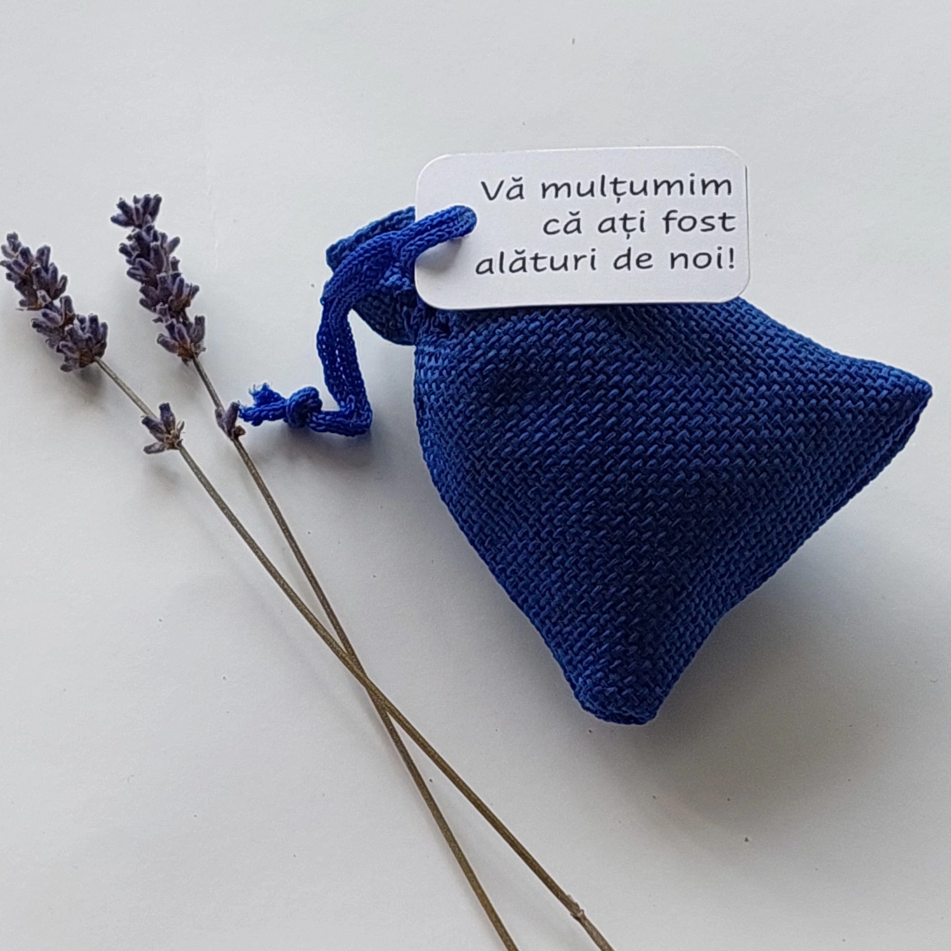 Marturie Saculet umplut cu lavanda, Albastru, material iuta [3]