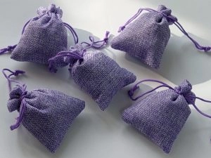 Marturie Saculet umplut cu lavanda, Lila, material iuta [2]