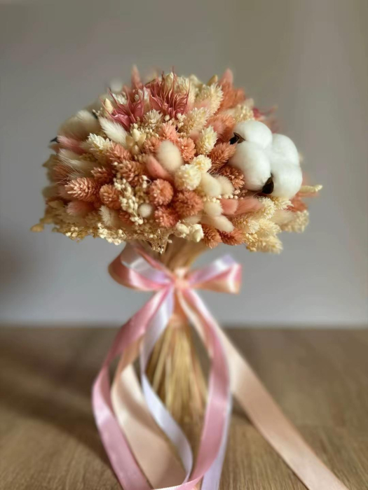 Set lumânări și buchet nuntă alb roz [2]