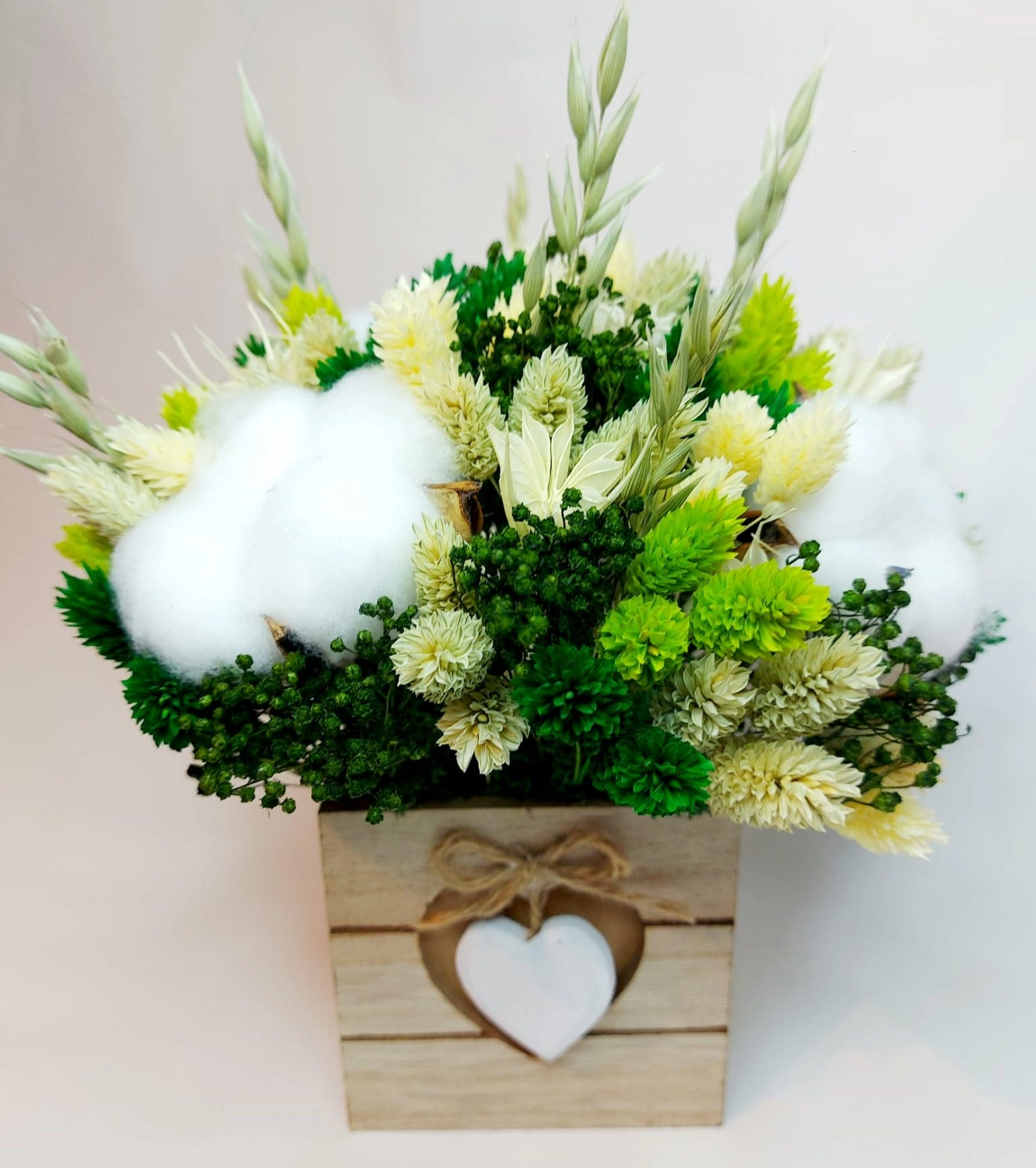 Aranjament cadou cu flori uscate Buchet Verde, 12×15 cm [3]