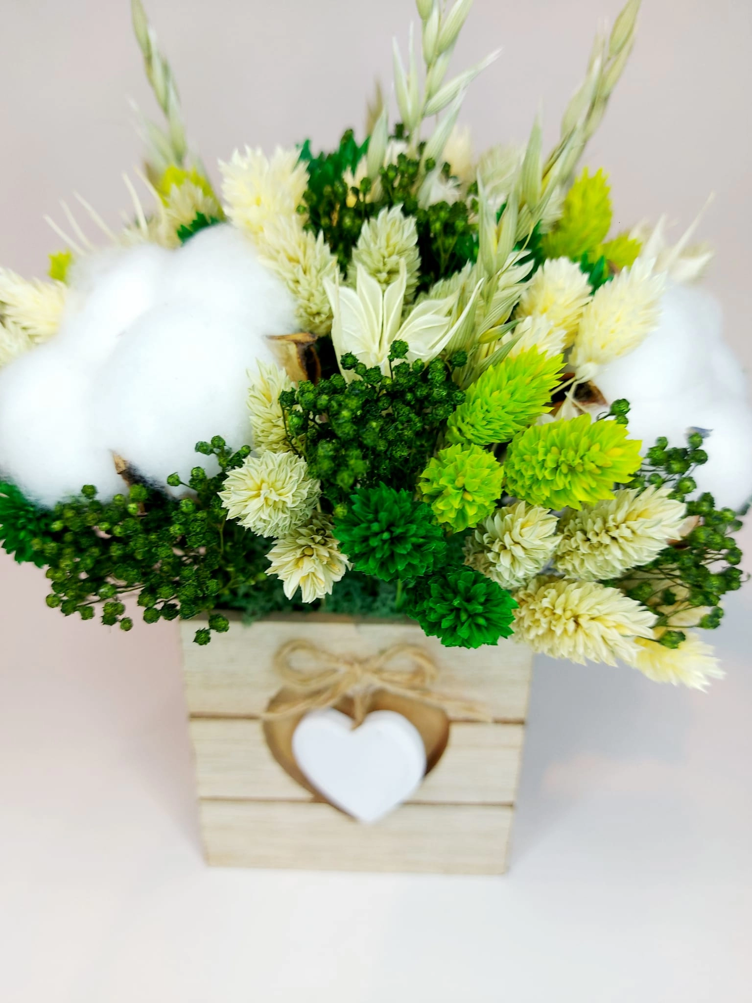Aranjament cadou cu flori uscate Buchet Verde, 12×15 cm [2]