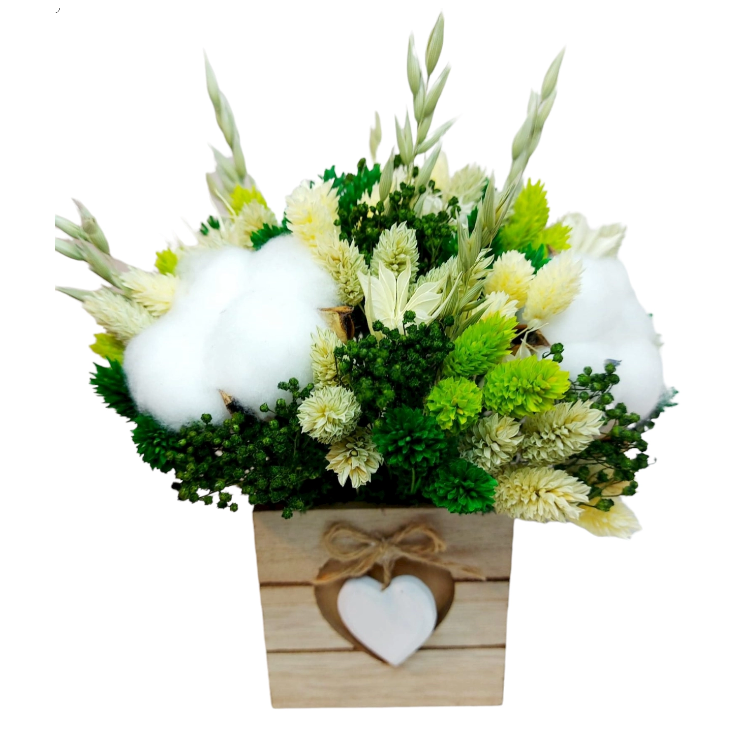 Evenimente - Aranjament cadou cu flori uscate Buchet Verde, 12×15 cm