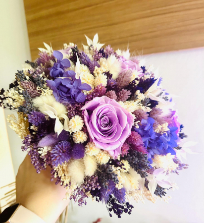 Buchet mireasă/nașă în cromatică alb-lila [1]