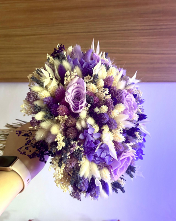 Buchet mireasă/nașă în cromatică alb-lila [2]