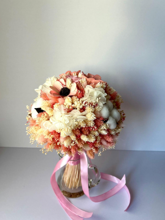 Nunta - Buchet mireasă/nașă în cromatică alb-roz