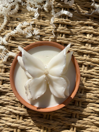 Mărturie nuntă/botez - Fluture în vas ceramic | Lumânări parfumate | Mărturii