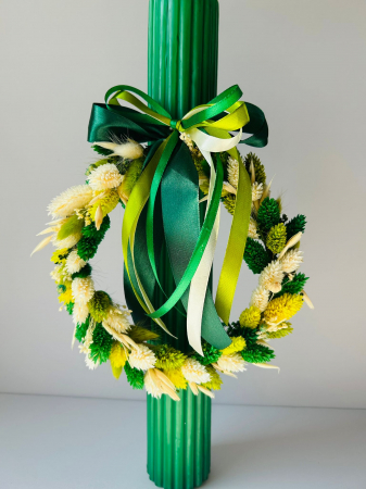 Lumânare Nuntă /Botez cu flori uscate, model floare personalizat la cerere [3]