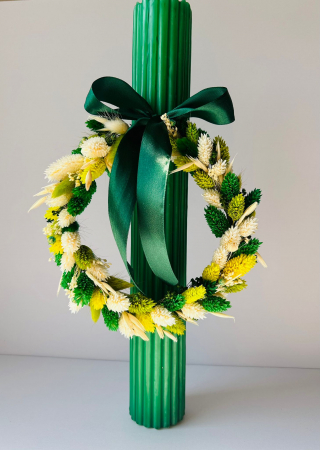 Lumânare Nuntă /Botez cu flori uscate, model floare personalizat la cerere [5]