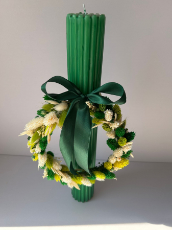 Lumânare Nuntă /Botez cu flori uscate, model floare personalizat la cerere [6]