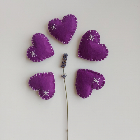 Mărțișor broșă – Inimă cu lavandă [2]