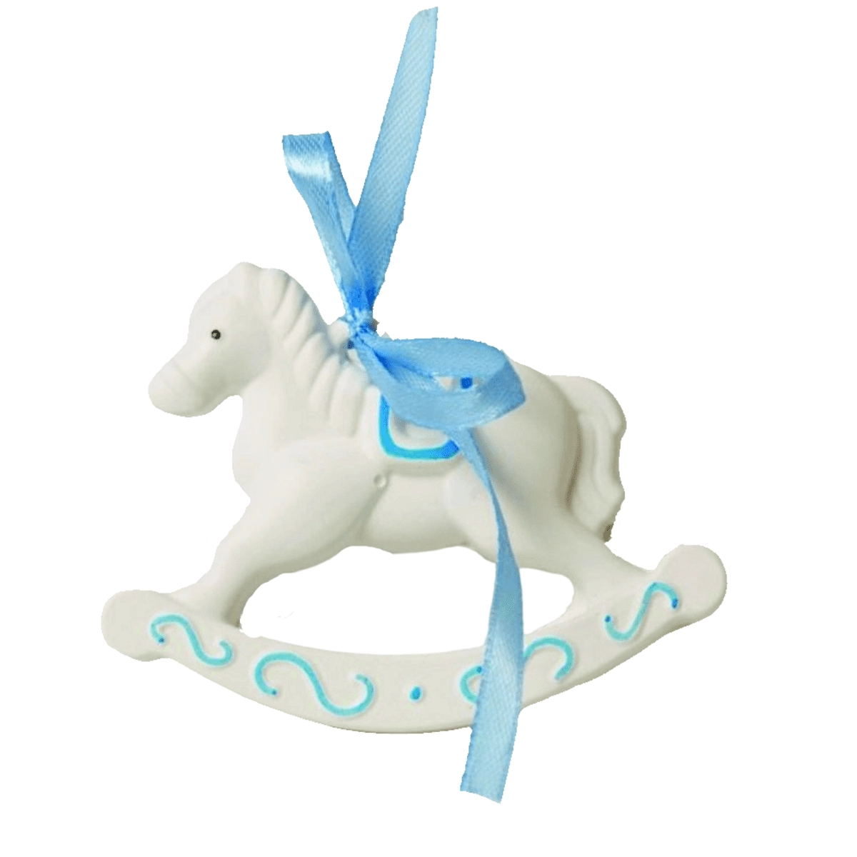 Mărturie nuntă/botez - Marturie botez din ceramica parfumata – calut de jucarie, bleu