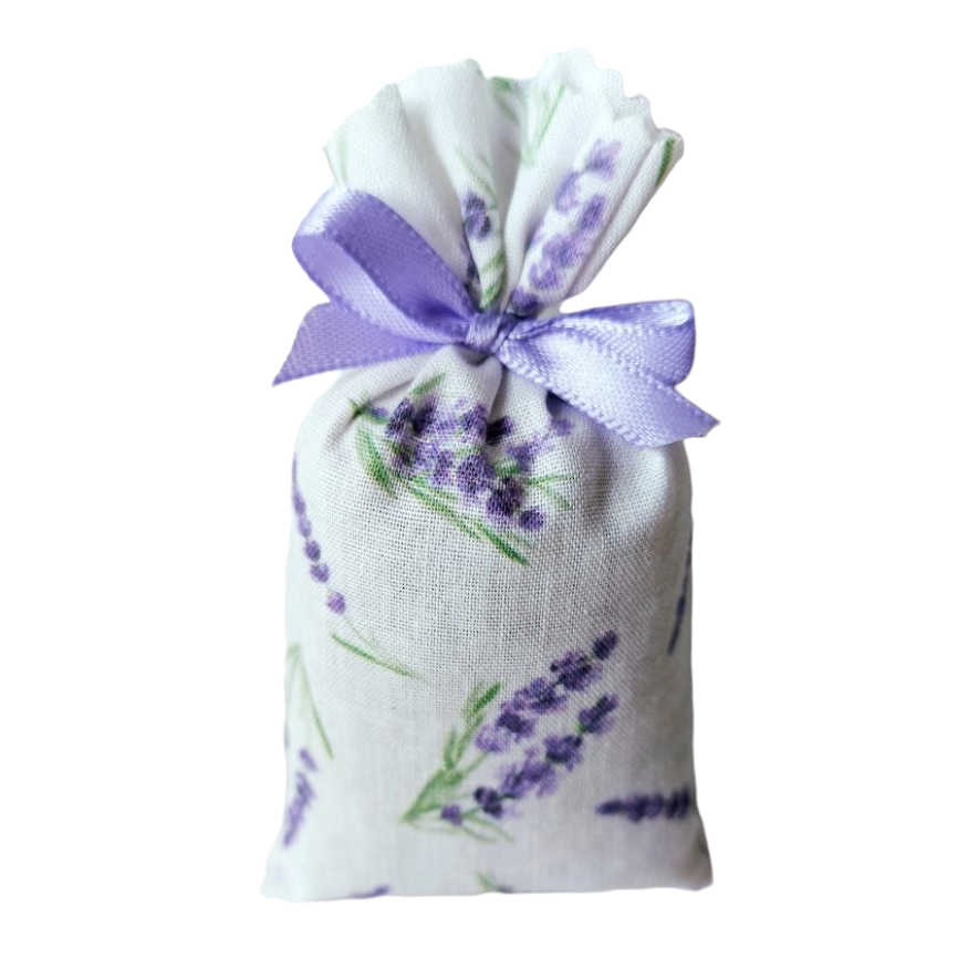 Saculeț cu lavandă - Marturie saculet cu lavanda, model fire lavanda
