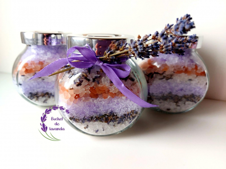 Produse din lavandă - Sare de baie cu ulei esential de lavanda 220 gr