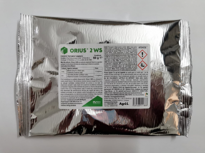 Fungicid Tratament Samanta ORIUS 2 WS - 60 g, Sistemic, Grau, Orz, Fuzarioza [1]