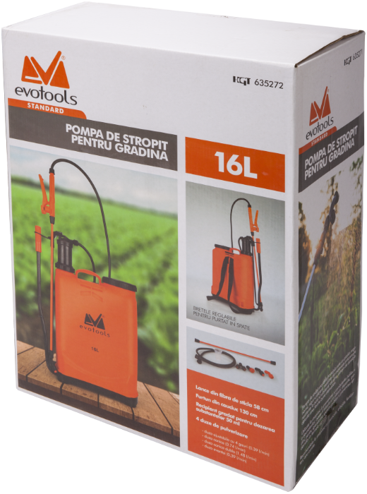 Pompa manuala de stropit cu presiune EvoTools 677272, 16 L, 4 duze [1]