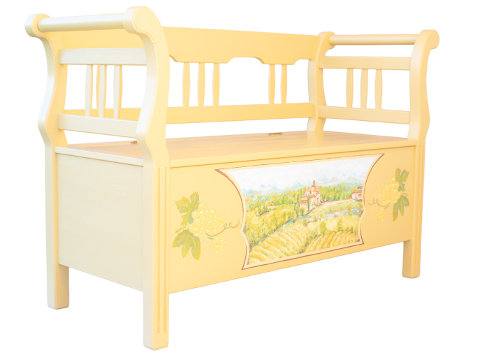 banca lemn pin lucrata si pictata manual [7]