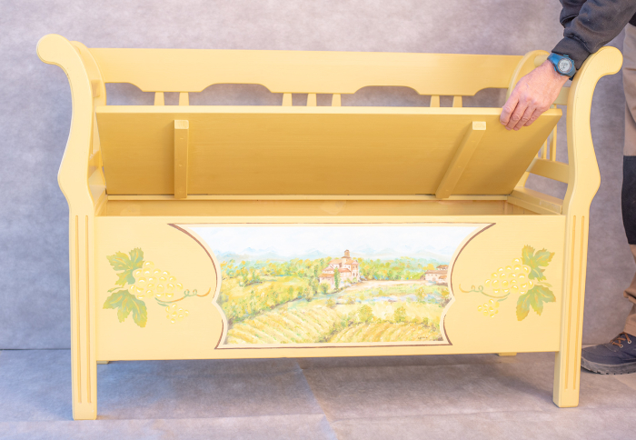 banca lemn pin lucrata si pictata manual [3]